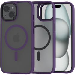 Spacecase Hybrid MagSafe - Σκληρή Ημιδιάφανη Θήκη MagSafe - Apple iPhone 15 Plus - Purple (5905719103187)