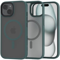 Spacecase Hybrid MagSafe - Σκληρή Ημιδιάφανη Θήκη MagSafe - Apple iPhone 15 - Dark Green (5905719103132)