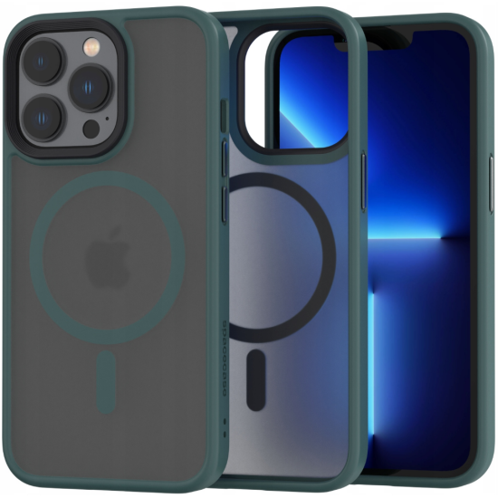 Spacecase Hybrid MagSafe - Σκληρή Ημιδιάφανη Θήκη MagSafe - Apple iPhone 13 Pro - Dark Green (5905719102876)