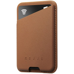 Mujjo Full Leather Magnetic Wallet - Universal Δερμάτινο MagSafe Πορτοφόλι / Θήκη για Κάρτες - Dark Tan (MUJJO-WA-001-DT)