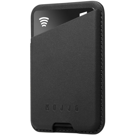Mujjo Full Leather Magnetic Wallet - Universal Δερμάτινο MagSafe Πορτοφόλι / Θήκη για Κάρτες - Black (MUJJO-WA-001-BK)
