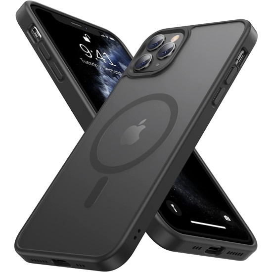 Spacecase Hybrid MagSafe - Σκληρή Ημιδιάφανη Θήκη MagSafe - Apple iPhone 11 Pro - Black (5905719103354)