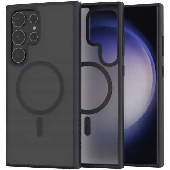 Σκληρή Ημιδιάφανη Θήκη MagSafe - Samsung Galaxy S24 Ultra - Spacecase Hybrid MagSafe - Black (5905719107123)