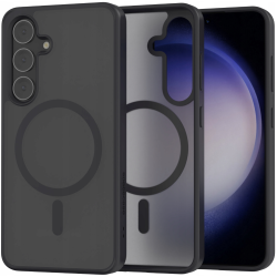 Σκληρή Ημιδιάφανη Θήκη MagSafe - Samsung Galaxy S24 - Spacecase Hybrid MagSafe - Black (5905719107109)