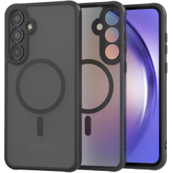 Σκληρή Ημιδιάφανη Θήκη MagSafe - Samsung Galaxy A35 - Spacecase Hybrid MagSafe - Black (5905719108571)