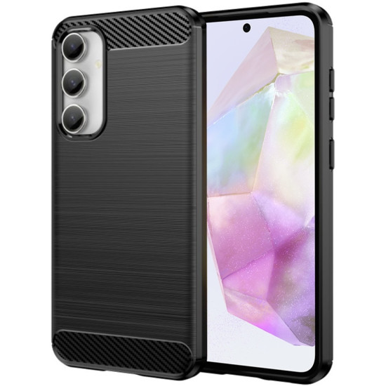 Θήκη Σιλικόνης - Samsung Galaxy A35 - Techsuit Carbon Silicone - Black (5949419081949)
