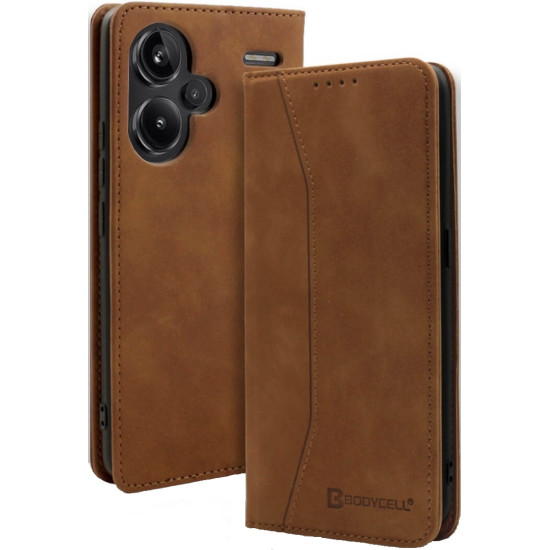 Θήκη Πορτοφόλι - Xiaomi Redmi Note 13 Pro Plus - Bodycell Book Case - Brown (5206015073663)