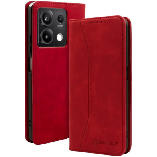 Θήκη Πορτοφόλι - Xiaomi Redmi Note 13 5G - Bodycell Book Case - Red (5206015073618)