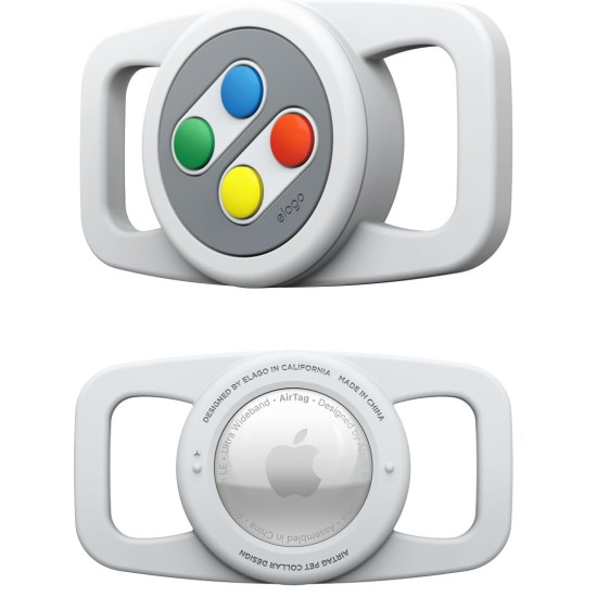 Elago W5 Pet Collar Case - Θήκη Premium Σιλικόνης Apple AirTag 2 / 1 για Κολάρο Κατοικιδίων - Light Grey (EAT-W5-PET-LGY)