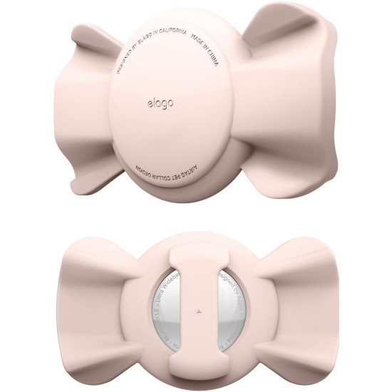 Elago Ribbon Pet Collar Case - Θήκη Premium Σιλικόνης Apple AirTag 2 / 1 για Κολάρο Κατοικιδίων - Sand Pink (EAT-RIBBON-PET-SPK)