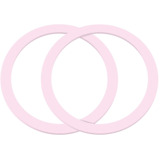 Joyroom JR-MAG-M3 Universal Metal Magnetic Ring - Αυτοκόλλητος Μεταλλικός Μαγνητικός Δακτύλιος MagSafe - 2 Τεμάχια - Pink (6941237199591)