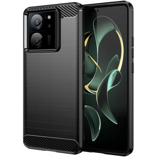Spacecase Carbon - Θήκη Σιλικόνης - Xiaomi 13T / 13T Pro - Black (5905719105198)