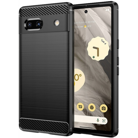 Spacecase Carbon - Θήκη Σιλικόνης - Google Pixel 7a - Black (5905719038793)