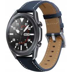 Spacecase Leather Strap - Universal Δερμάτινο Λουράκι για Smartwatches (22mm) - Blue (5903943243822)