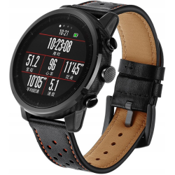 Spacecase Elegance - Universal Δερμάτινο Λουράκι για Smartwatches (20mm) - Black (5903943243853)