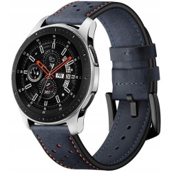 Spacecase Elegance - Universal Δερμάτινο Λουράκι για Smartwatches (22mm) - Navy Blue (5903943243914)