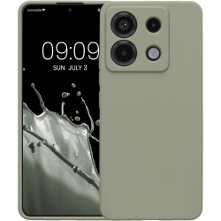 Θήκη Σιλικόνης με Πλαίσιο Κάμερας - Xiaomi Redmi Note 13 Pro 5G / Poco X6 - KWmobile TPU Case with Camera Lens Protector - Gray Green (KWM000020LD003C)