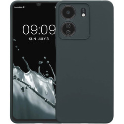 KWmobile Soft Slim Flexible Rubber Cover with Camera Protector - Θήκη Σιλικόνης Xiaomi Redmi 13C 4G / Poco C65 με Πλαίσιο Κάμερας - Dark Slate (KWM000020KN002C)