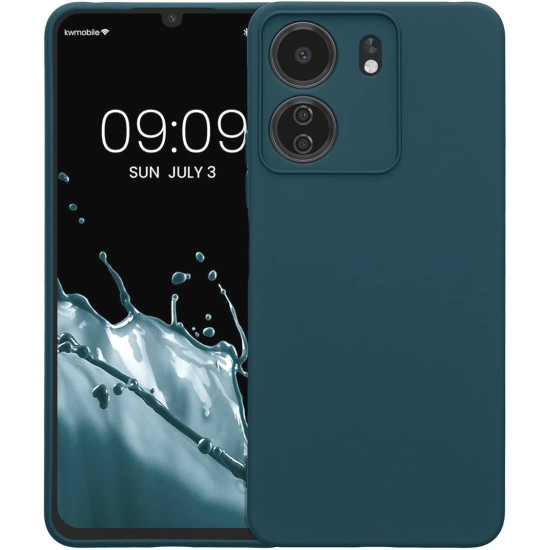 KWmobile Soft Slim Flexible Rubber Cover with Camera Protector - Θήκη Σιλικόνης Xiaomi Redmi 13C 4G / Poco C65 με Πλαίσιο Κάμερας - Teal Matte (KWM000020KN004C)