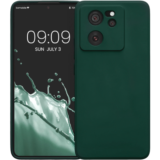 KWmobile Soft Slim Flexible Rubber Cover with Camera Protector - Θήκη Σιλικόνης Xiaomi 13T / 13T Pro με Πλαίσιο Κάμερας - Moss Green (KWM000020IU002C)