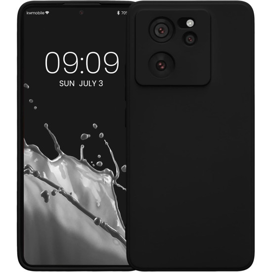 KWmobile Soft Slim Flexible Rubber Cover with Camera Protector - Θήκη Σιλικόνης Xiaomi 13T / 13T Pro με Πλαίσιο Κάμερας - Black (KWM000020IU001C)