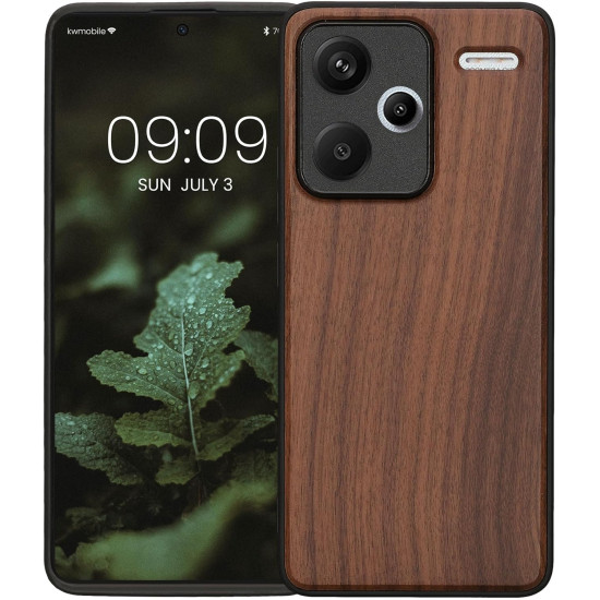 Σκληρή Ξύλινη Θήκη με TPU Bumper - Xiaomi Redmi Note 13 Pro Plus - KWmobile Wood Case with TPU Bumper - Walnut / Brown (KWM000020KP001C)
