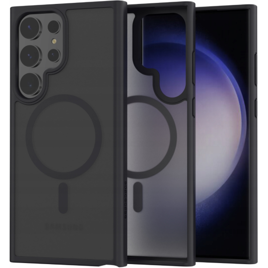 Spacecase Hybrid MagSafe - Σκληρή Ημιδιάφανη Θήκη MagSafe - Samsung Galaxy S23 Ultra - Black (5905719103408)