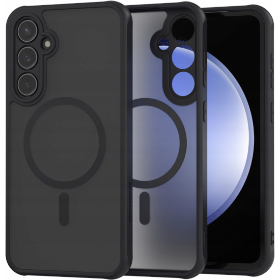 Spacecase Hybrid MagSafe - Σκληρή Ημιδιάφανη Θήκη MagSafe - Samsung Galaxy S23 FE - Black (5905719107130)