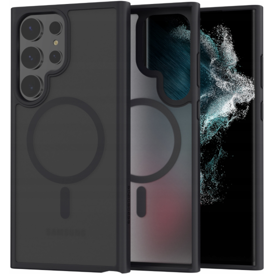 Spacecase Hybrid MagSafe - Σκληρή Ημιδιάφανη Θήκη MagSafe - Samsung Galaxy S22 Ultra 5G - Black (5905719103392)