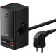 Baseus PowerCombo Digital PowerStrip - Πολύπριζο με 2 Υποδοχές AC με Καλώδιο 150cm / Ταχυφορτιστής με 1 x USB-A & 1 x Type-C / Eπεκτεινόμενο Καλώδιο Type-C 80cm - 65W - Black (PSLR000301)