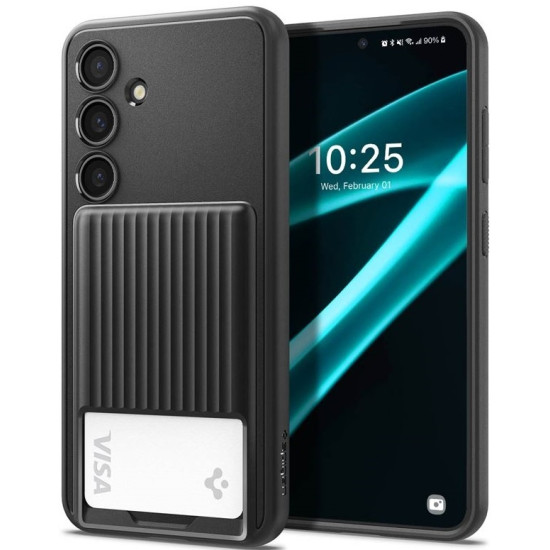 Ανθεκτική Θήκη Σιλικόνης με Υποδοχή για Κάρτα - Samsung Galaxy S24 Plus - Spigen Liquid Slot - Matte Black (ACS07336)