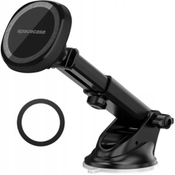 Spacecase SC06 Dashboard & Windshield MagSafe Car Mount - Universal Μαγνητική Βάση Κινητών MagSafe με Βεντούζα για Ταμπλό / Παρμπρίζ Αυτοκινήτου - Black (5905719038991)