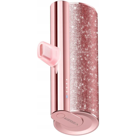 Veger PowerBank Lipstick-C - Φορητή Μπαταρία Φόρτισης με Ενσωματωμένο 1 x Type-C (Male) & 1 x Type-C (Female) - 5000mAh - 12W - Gold Purple (W0573)