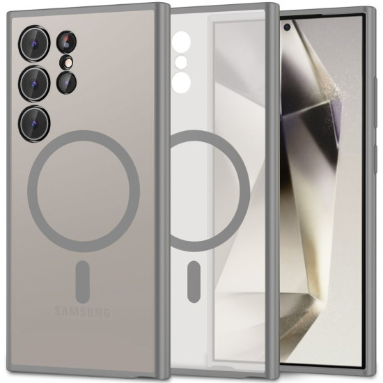 Σκληρή Ημιδιάφανη Θήκη MagSafe - Samsung Galaxy S24 Ultra - Tech-Protect MagMat - Matte Titanium (5906302307678)
