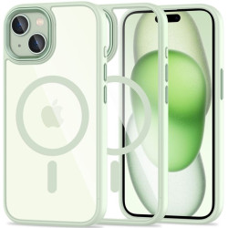 Tech-Protect MagMat - Σκληρή Διάφανη Θήκη MagSafe - Apple iPhone 15 - Green / Clear (5906302307982)