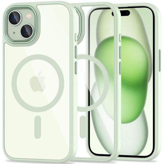 Tech-Protect MagMat - Σκληρή Διάφανη Θήκη MagSafe - Apple iPhone 15 - Green / Clear (5906302307982)