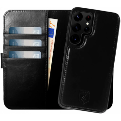 Rosso Elite - MagSafe Δερμάτινη Θήκη / Πορτοφόλι - Samsung Galaxy S23 Ultra - Black (8719246441998)