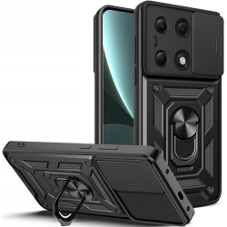 Ανθεκτική Θήκη με Κάλυμμα για την Κάμερα & Μεταλλικό Ring Holder - Xiaomi Redmi Note 13 Pro 4G / Redmi Note 14S / Poco M6 Pro 4G - Tech-Protect Camshield Pro - Black (5906203691791)