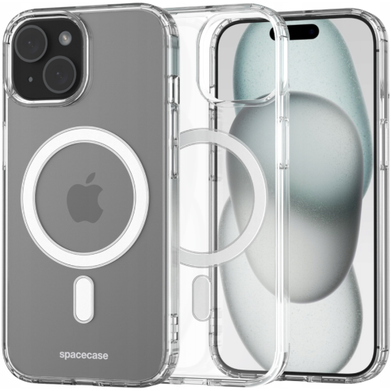 Spacecase Clear MagSafe - Σκληρή Διάφανη Θήκη MagSafe - Apple iPhone 15 Plus - Transparent (5905719103286)