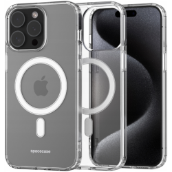 Θήκη Apple iPhone 15 Pro Max - Spacecase Clear MagSafe Σκληρή Διάφανη με MagSafe - Transparent (5905719103309)