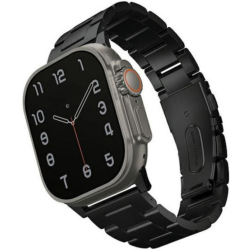 Uniq Osta Stainless Steel Band - Μεταλλικό Λουράκι από Ανοξείδωτο Ατσάλι - Apple Watch Ultra/SE/11/10/9/8/7/6/5/4 (49/46/45/44mm) - Black (UNIQ-49MM-OSTABLK)