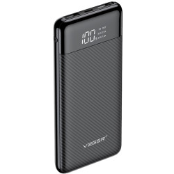 Veger PowerBank L11 με Ψηφιακή Οθόνη LED - Φορητή Μπαταρία Φόρτισης με 2 x USB-Α - 10.000mAh - Black (W1087)