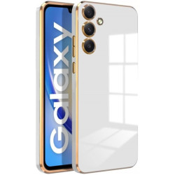 Θήκη Σιλικόνης - Samsung Galaxy S24 Plus - Bodycell Gold Plated - White (5206015074226)