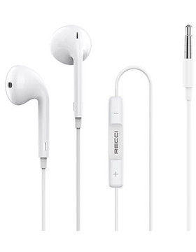 Recci REP-L07 - Ενσύρματα Handsfree Ακουστικά με 3.5mm Jack - White (6955482573488)