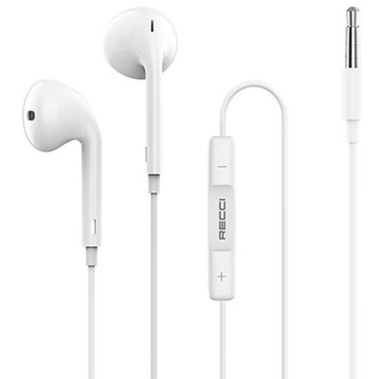 Recci REP-L07 - Ενσύρματα Handsfree Ακουστικά με 3.5mm Jack - White (6955482573488)