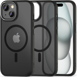 Tech-Protect MagMat "2" - Σκληρή Ημιδιάφανη Θήκη MagSafe - Apple iPhone 15 - Matte Black (5906302307944)