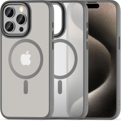 Θήκη iPhone 15 Pro Max Tech-Protect MagMat "2" Σκληρή Ημιδιάφανη με MagSafe - Matte Titanium (5906302307975)