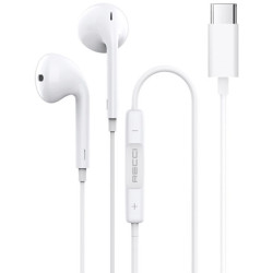Recci REP-L27 - Ενσύρματα Handsfree Ακουστικά Type-C - White (6955482503744)