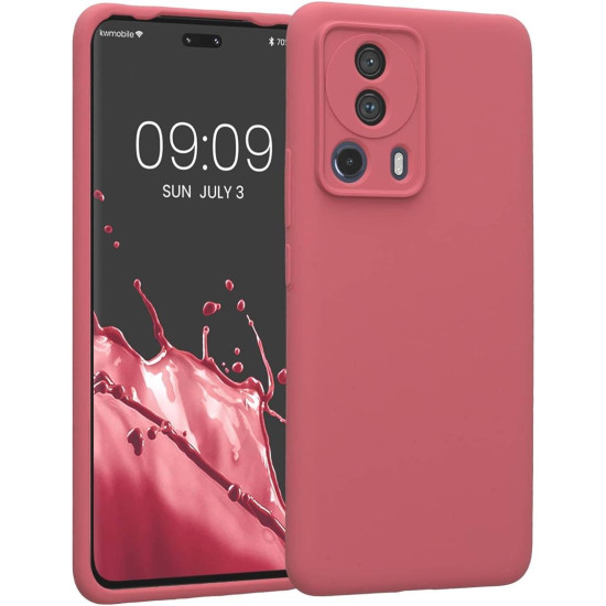 KWmobile Soft Flexible Rubber Cover - Θήκη Σιλικόνης Xiaomi 13 Lite με Πλαίσιο Κάμερας - Dark Rose (61166.167)