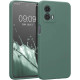 KWmobile Soft Flexible Rubber Cover - Θήκη Σιλικόνης Motorola Moto G53 με Πλαίσιο Κάμερας - Forest Green (60836.166)